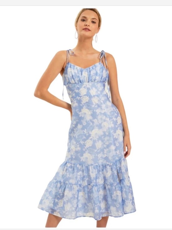 Altar'd State Dresses & Skirts - Altar’d state Esther Blue Floral Midi Tie-Shoulder Women’s Dress